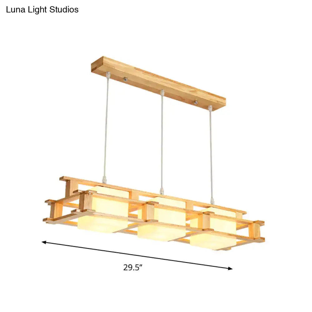 Golden Wood Square Pendant