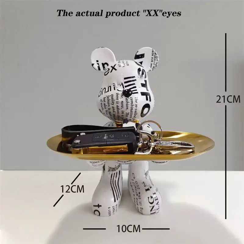 Gold Tray Bear Statue