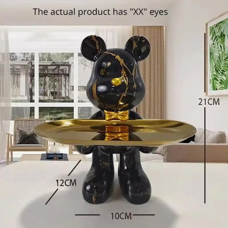 Gold Tray Bear Statue