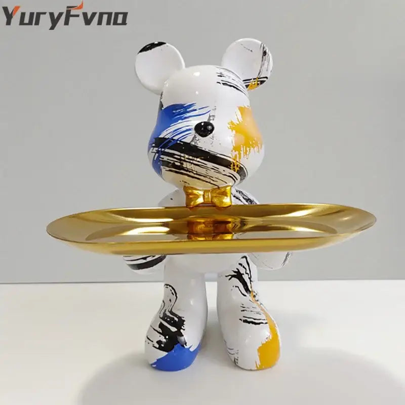 Gold Tray Bear Statue