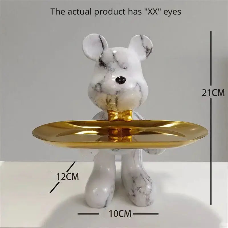 Gold Tray Bear Statue