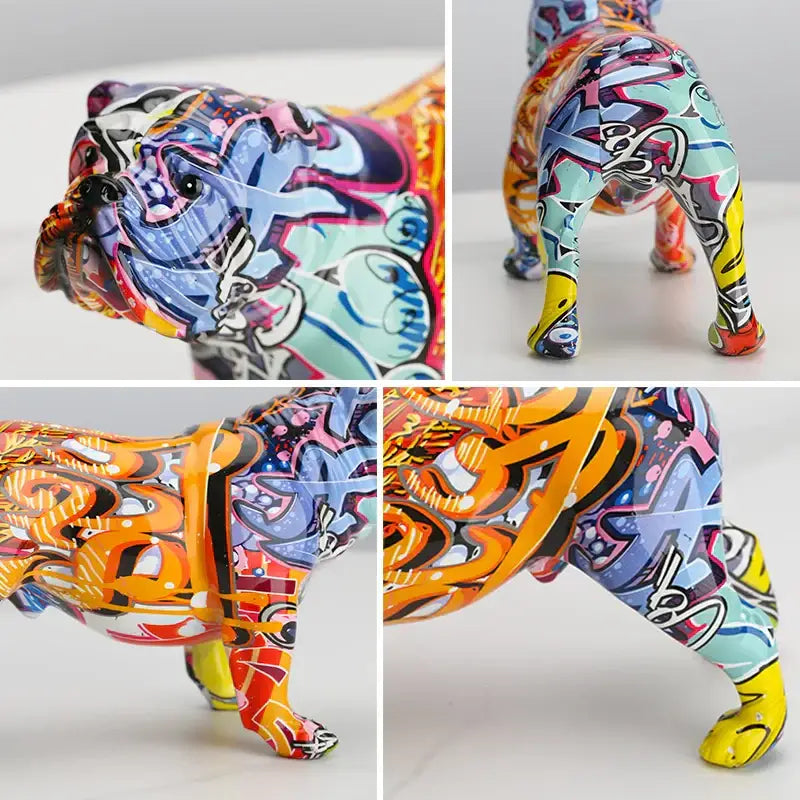 Graffiti Bulldog Figurine