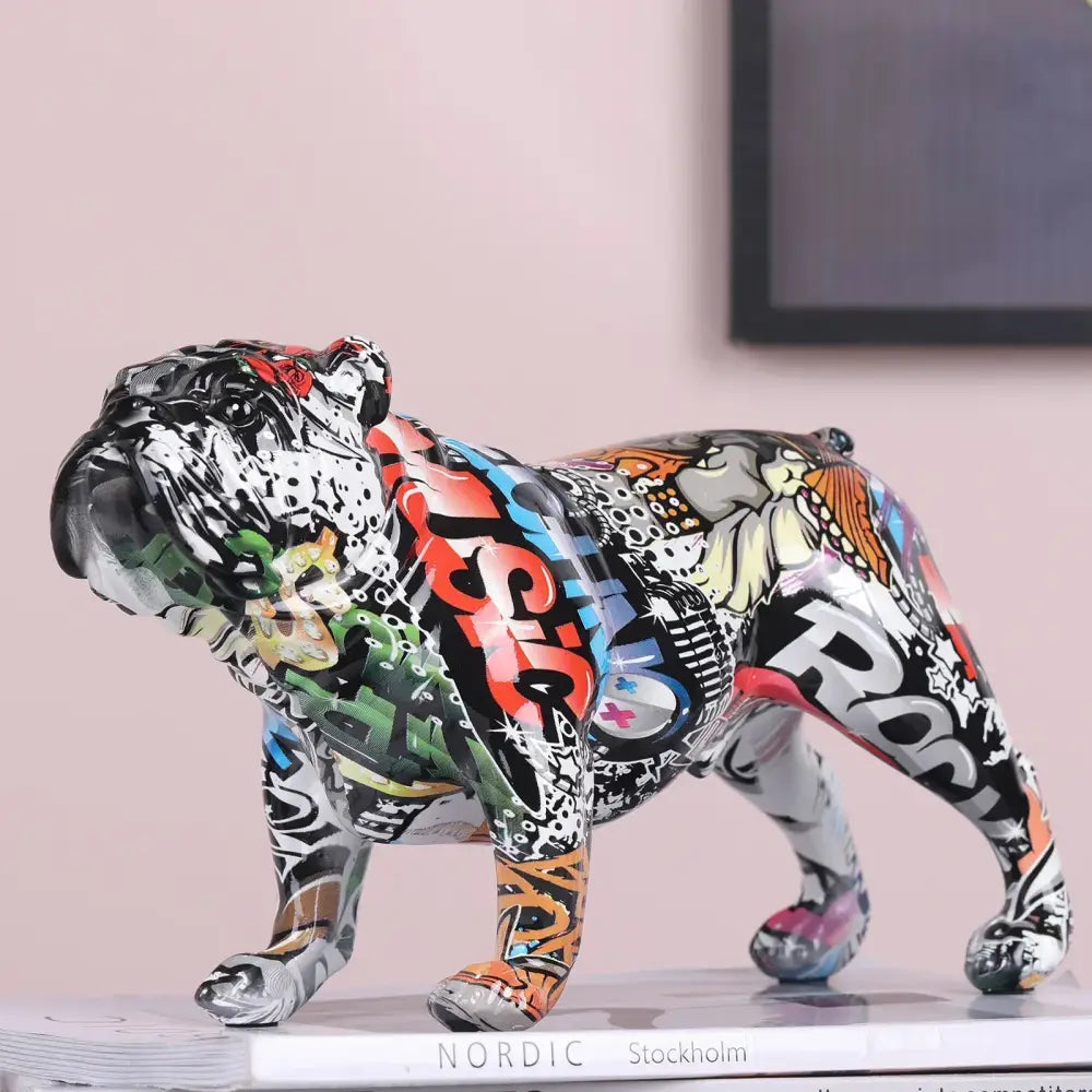 Graffiti Bulldog Figurine