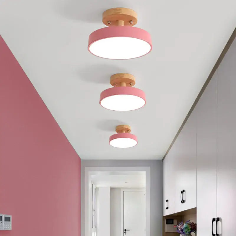 Gray Acrylic Wood Ceiling Light