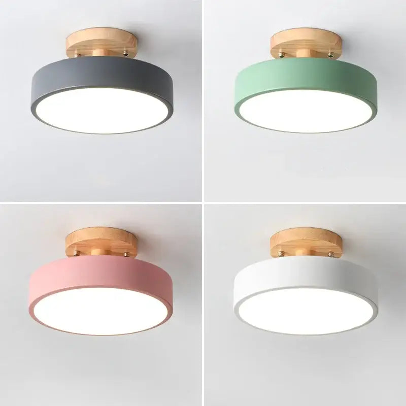 Gray Acrylic Wood Ceiling Light