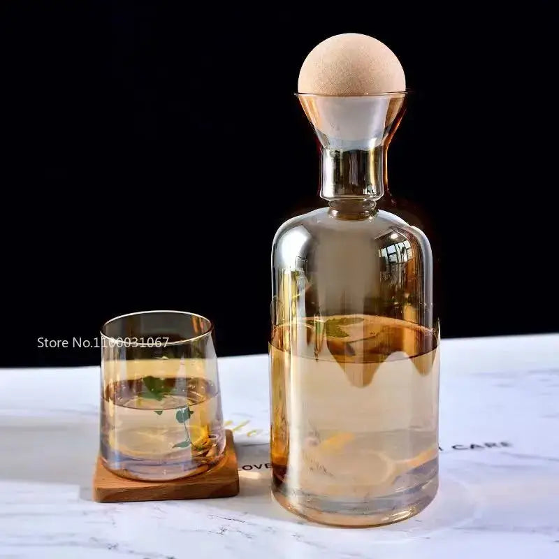 Amber Glass Water Pitcher