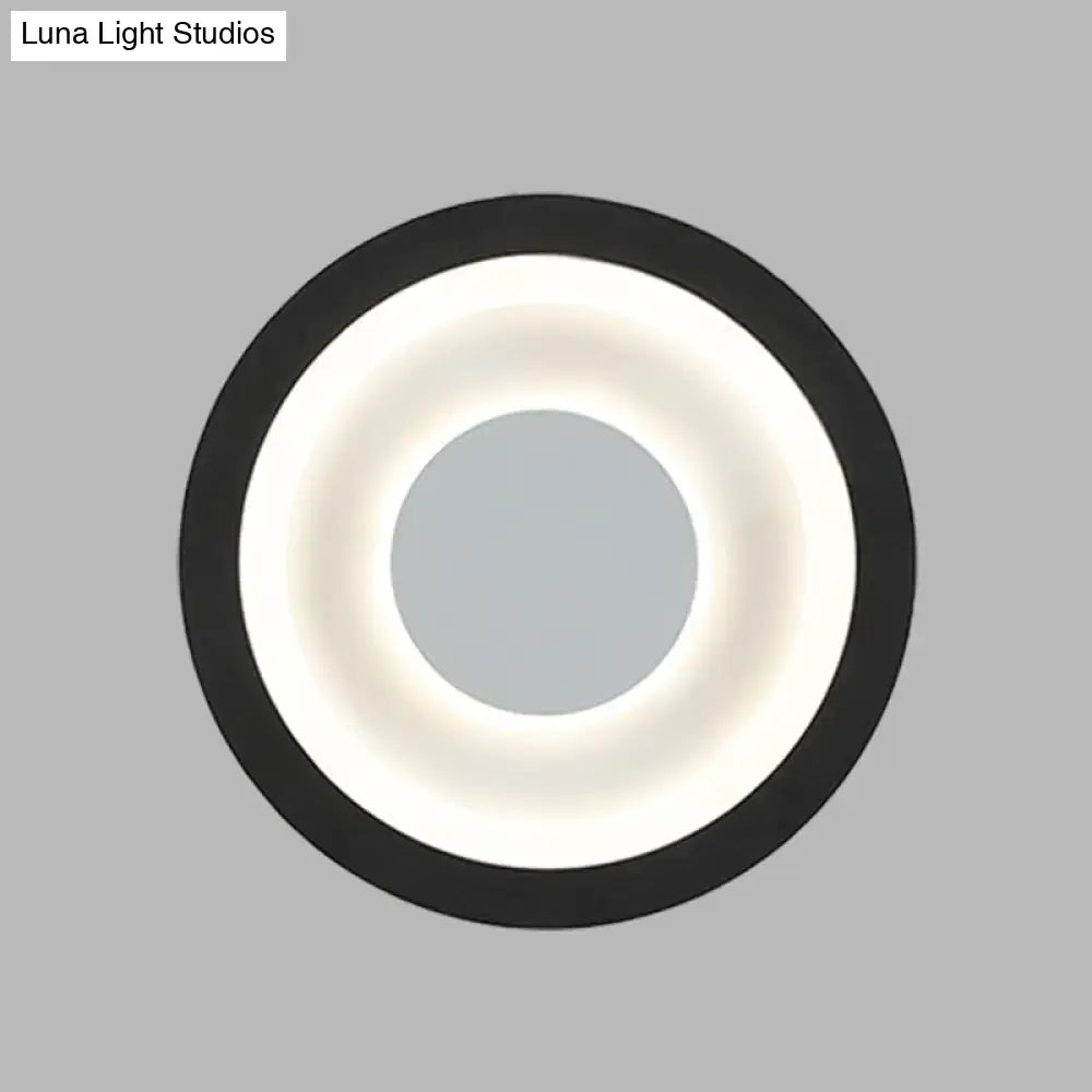 Black LED Circle Sconce
