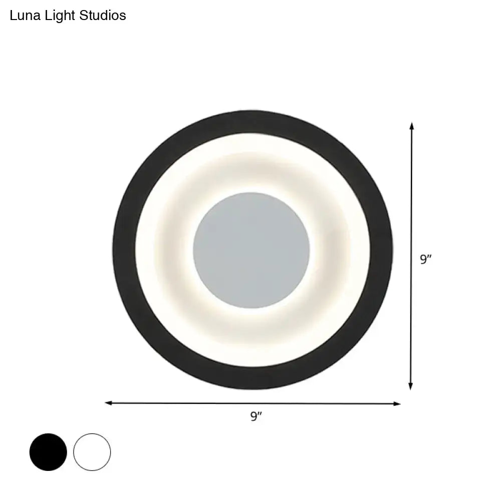 Black LED Circle Sconce