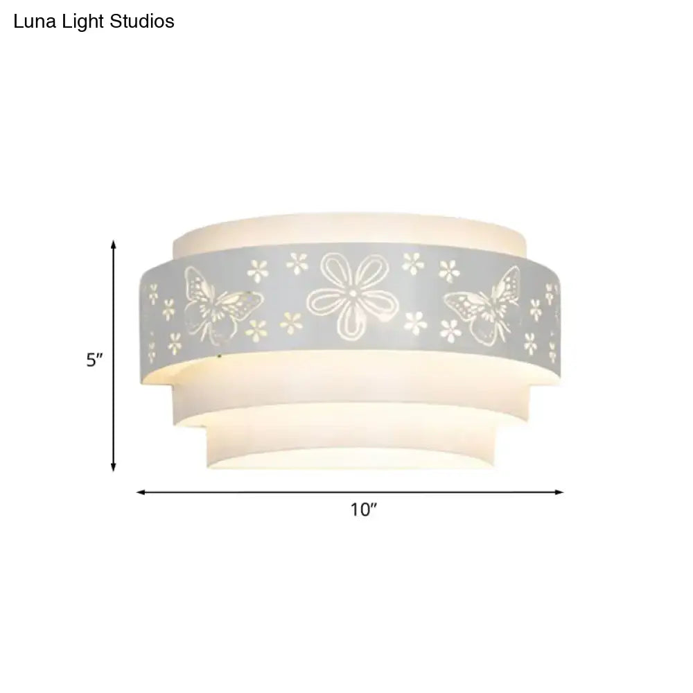 White Tiered Wall Sconce