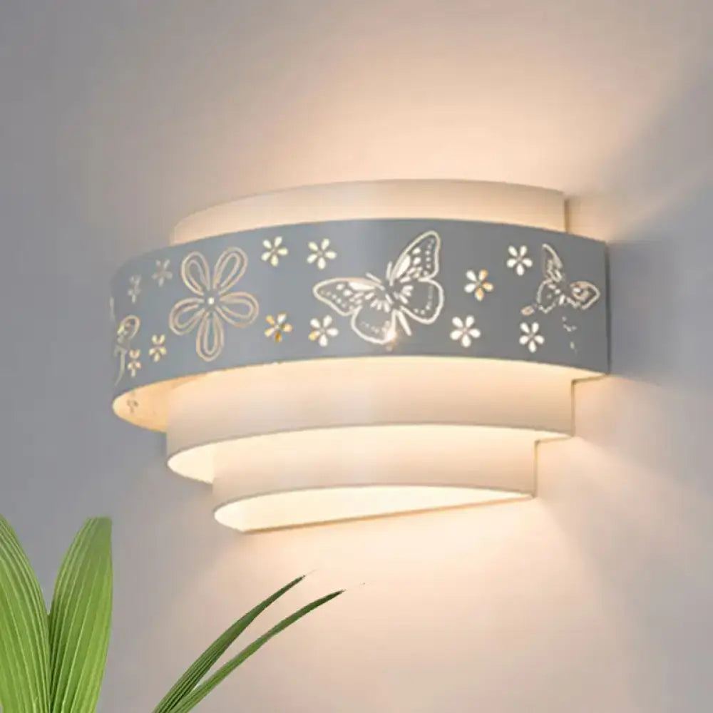 White Tiered Wall Sconce