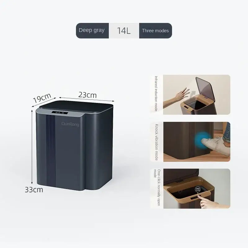 Gray Smart Sensor Trash Can
