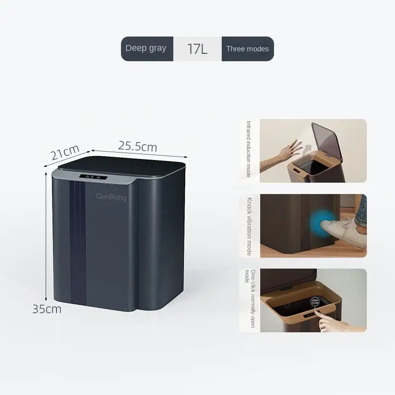 Gray Smart Sensor Trash Can