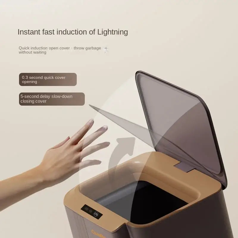 Gray Smart Sensor Trash Can