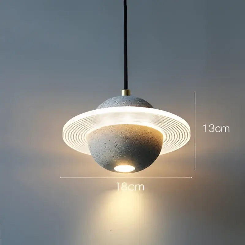 Gray Cement Pendant Light Planetary Design