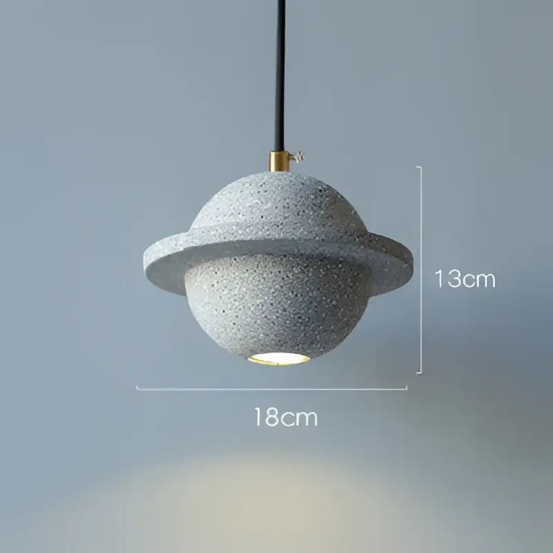 Gray Cement Pendant Light Planetary Design