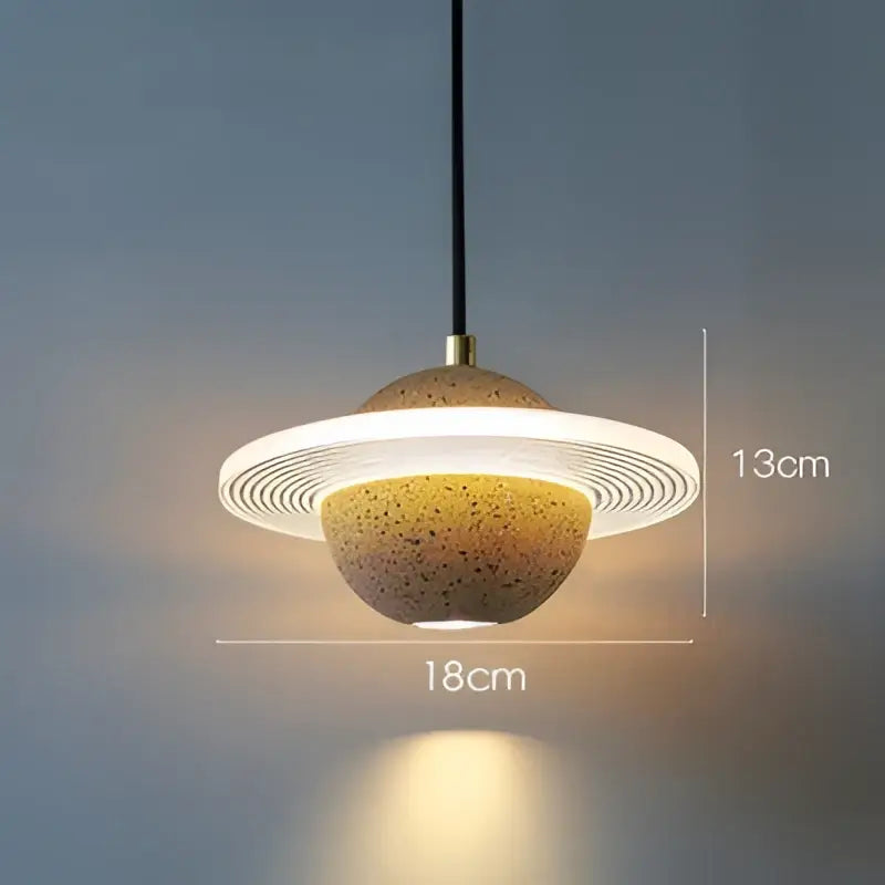 Gray Cement Pendant Light Planetary Design