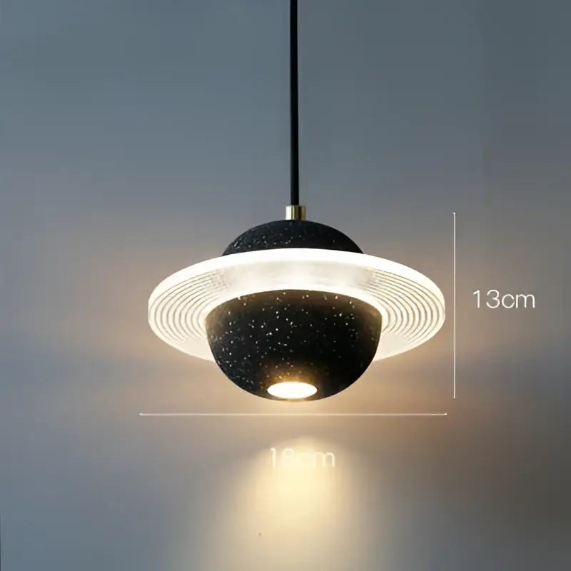 Gray Cement Pendant Light Planetary Design