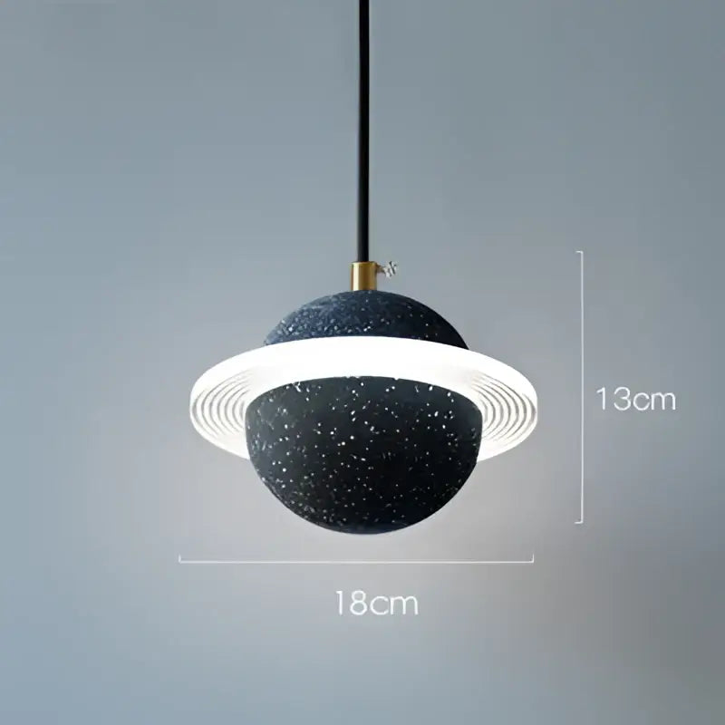 Gray Cement Pendant Light Planetary Design