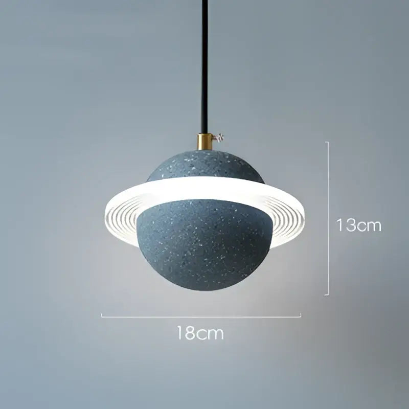 Gray Cement Pendant Light Planetary Design