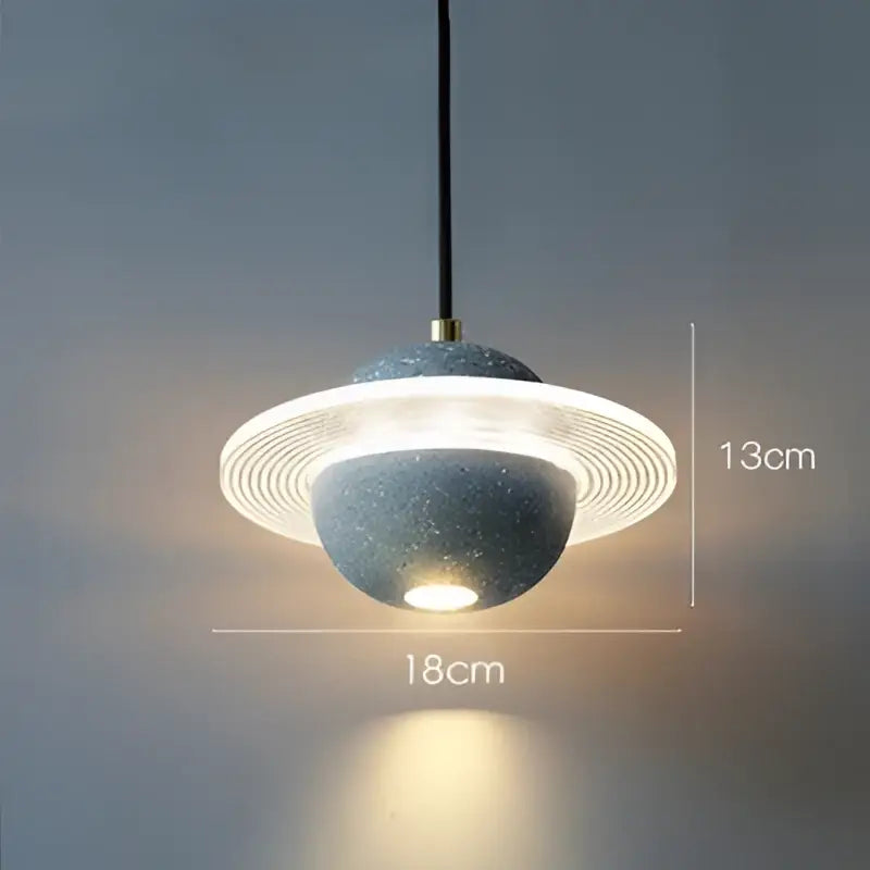 Gray Cement Pendant Light Planetary Design