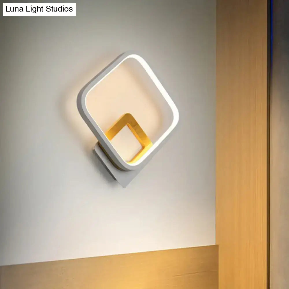 Gray Yellow Square Sconce