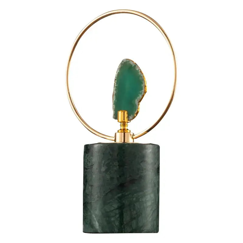 Green Gold Agate Sculpture