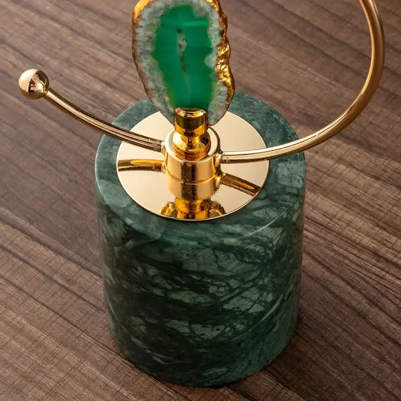 Green Gold Agate Sculpture
