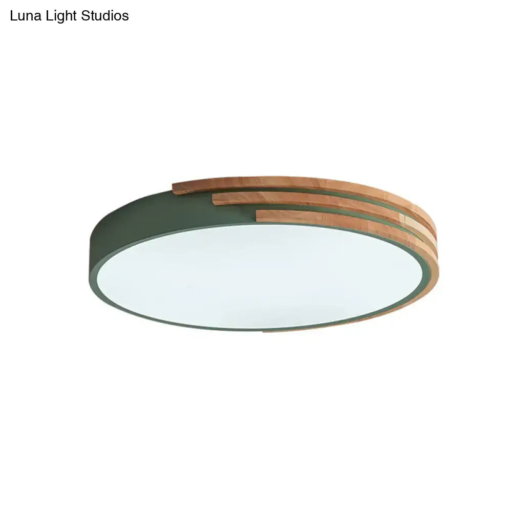 Green Wood Ceiling Light