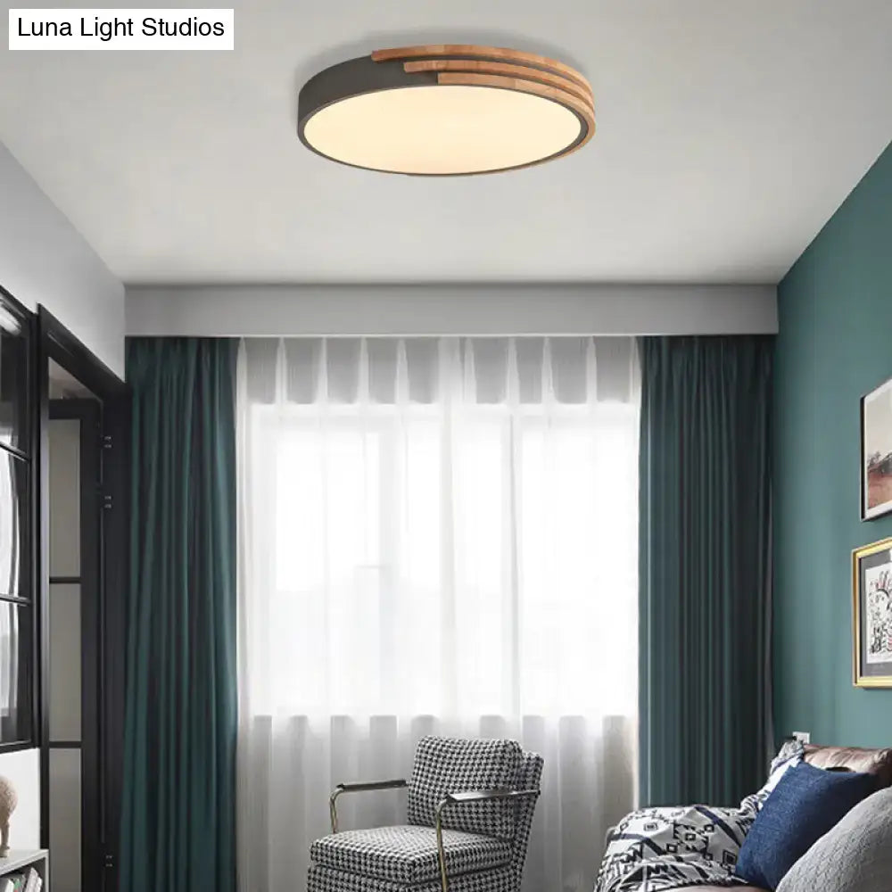 Green Wood Ceiling Light
