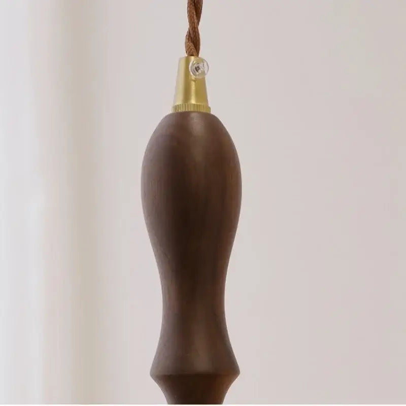 Green Glass Wood Pendant Light