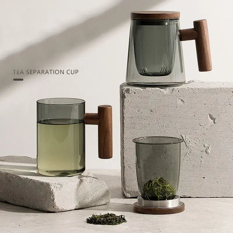 Green Gray Glass Tea Set