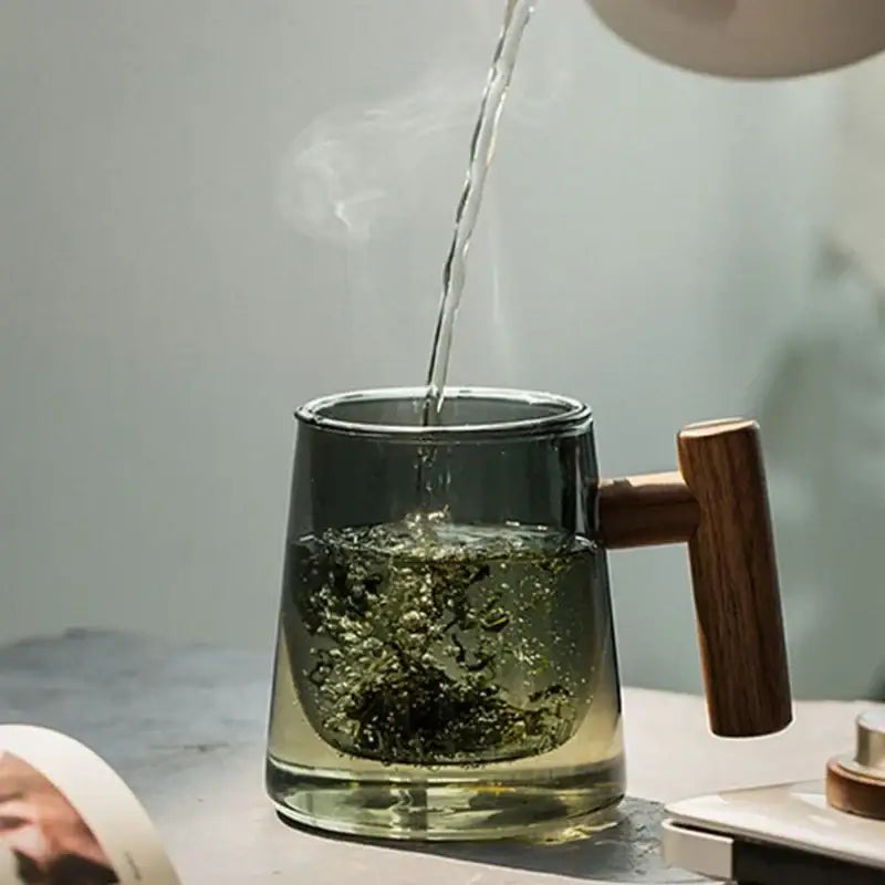 Green Gray Glass Tea Set