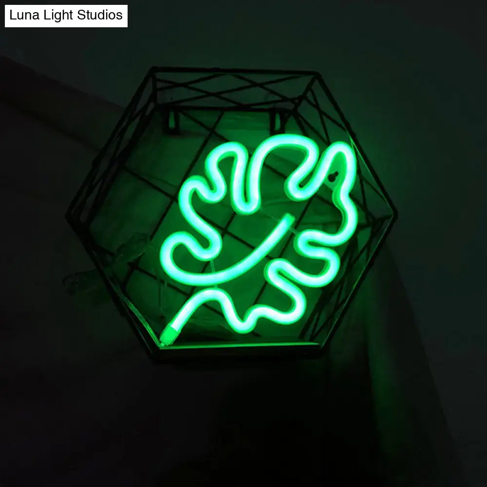 Green Leaf Neon Wall Light