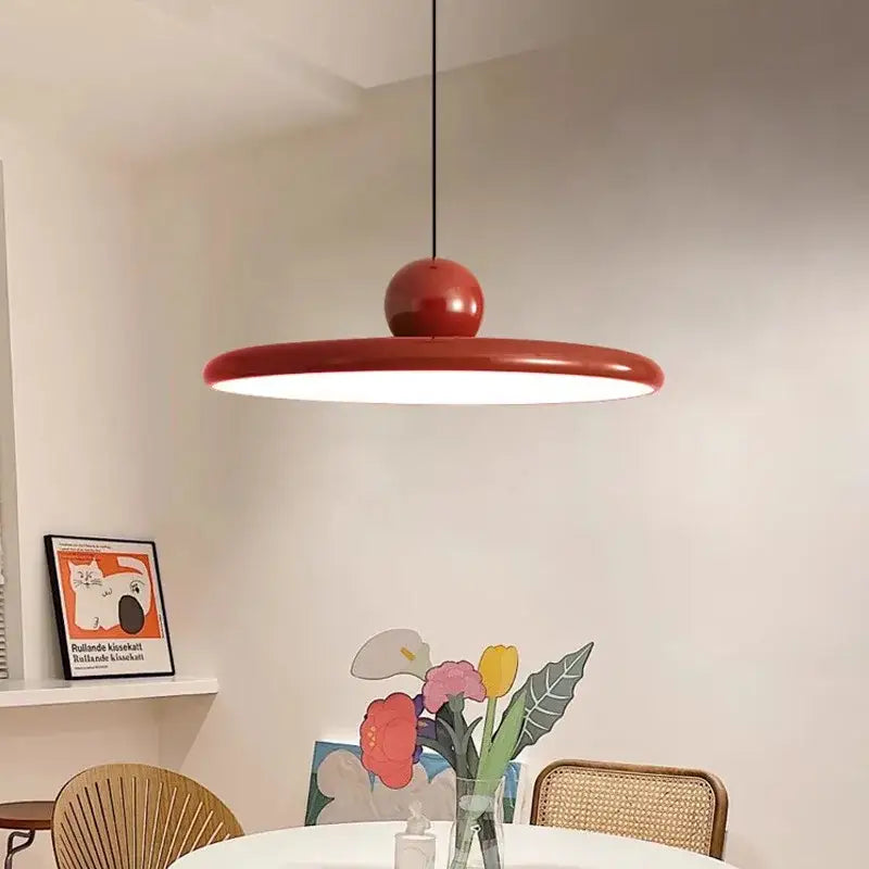 Green Red Saucer Pendant