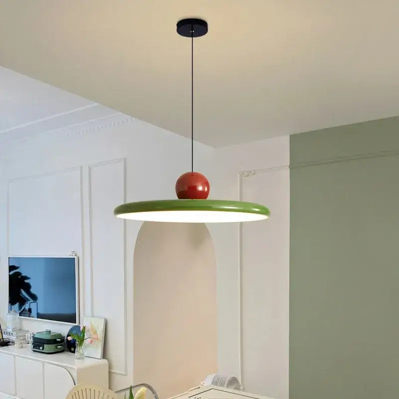 Green Red Saucer Pendant