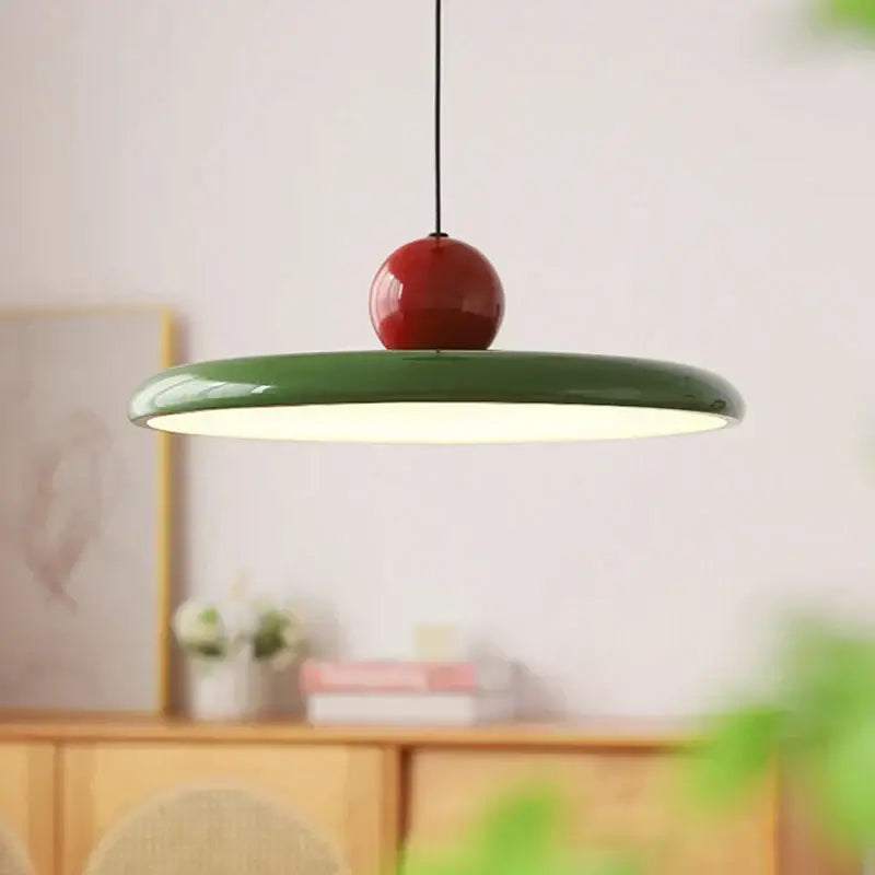 Green Red Saucer Pendant