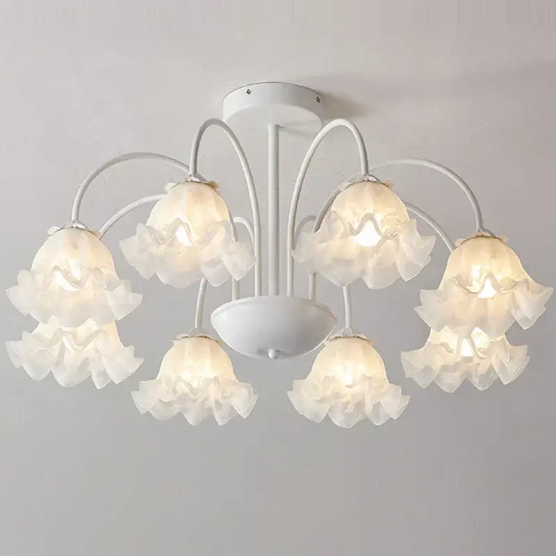 Green White Glass Chandelier