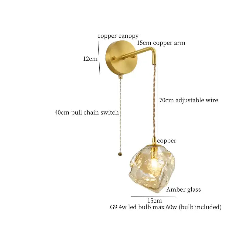 Grey Glass LED Wall Lamp