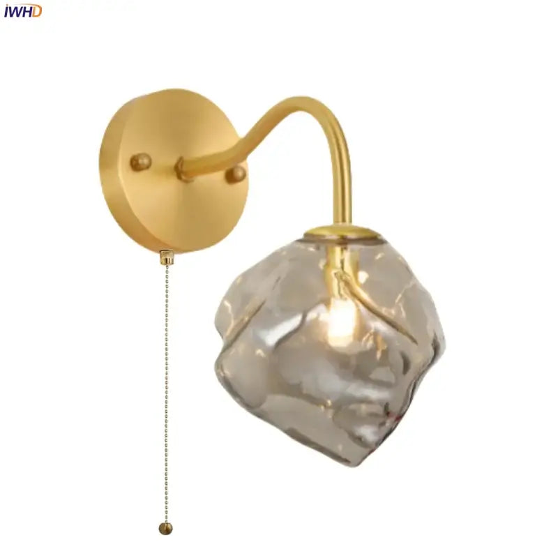 Grey Glass LED Wall Lamp