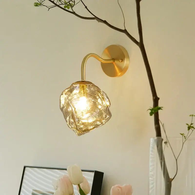 Grey Glass LED Wall Lamp