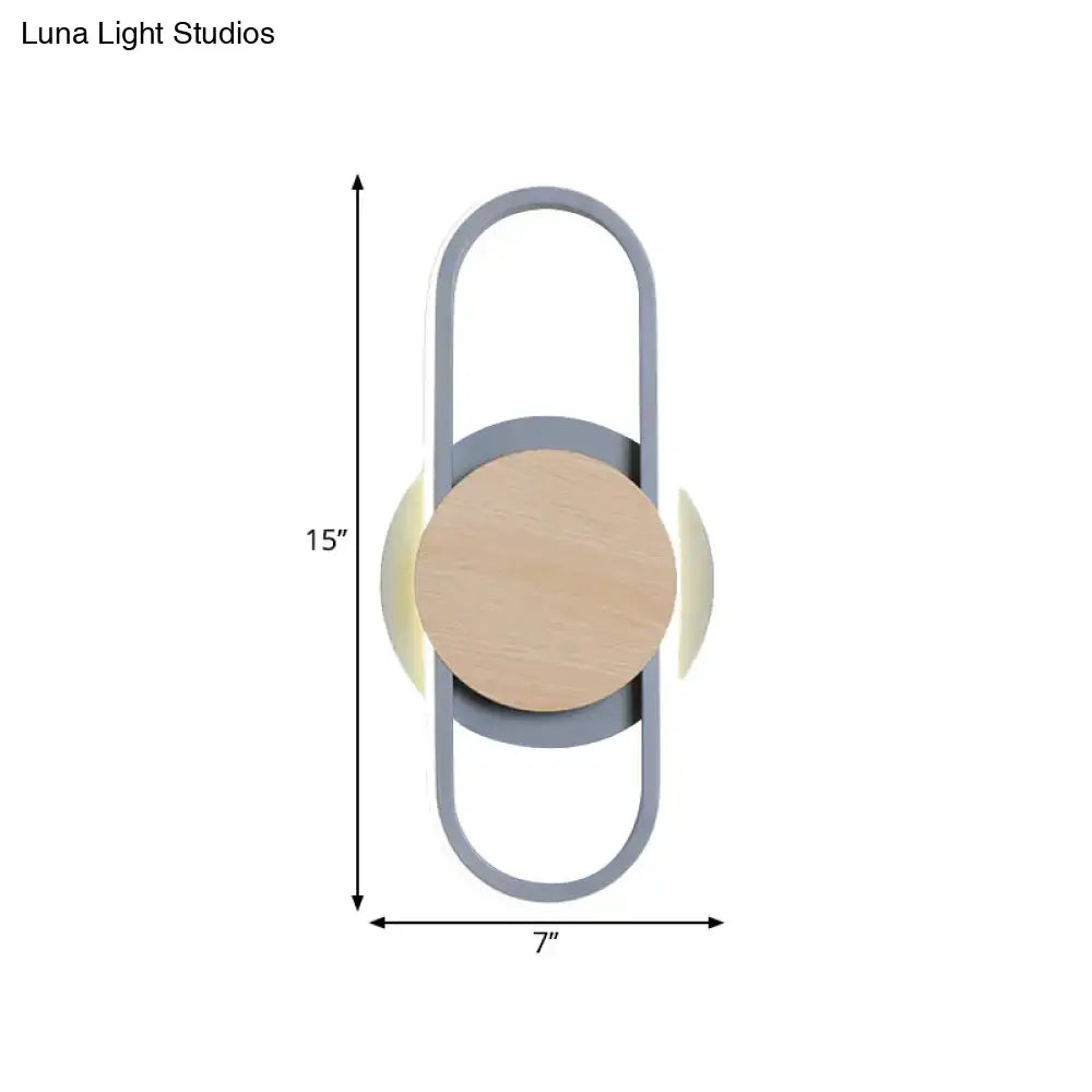 Grey Wood LED Wall Sconce
