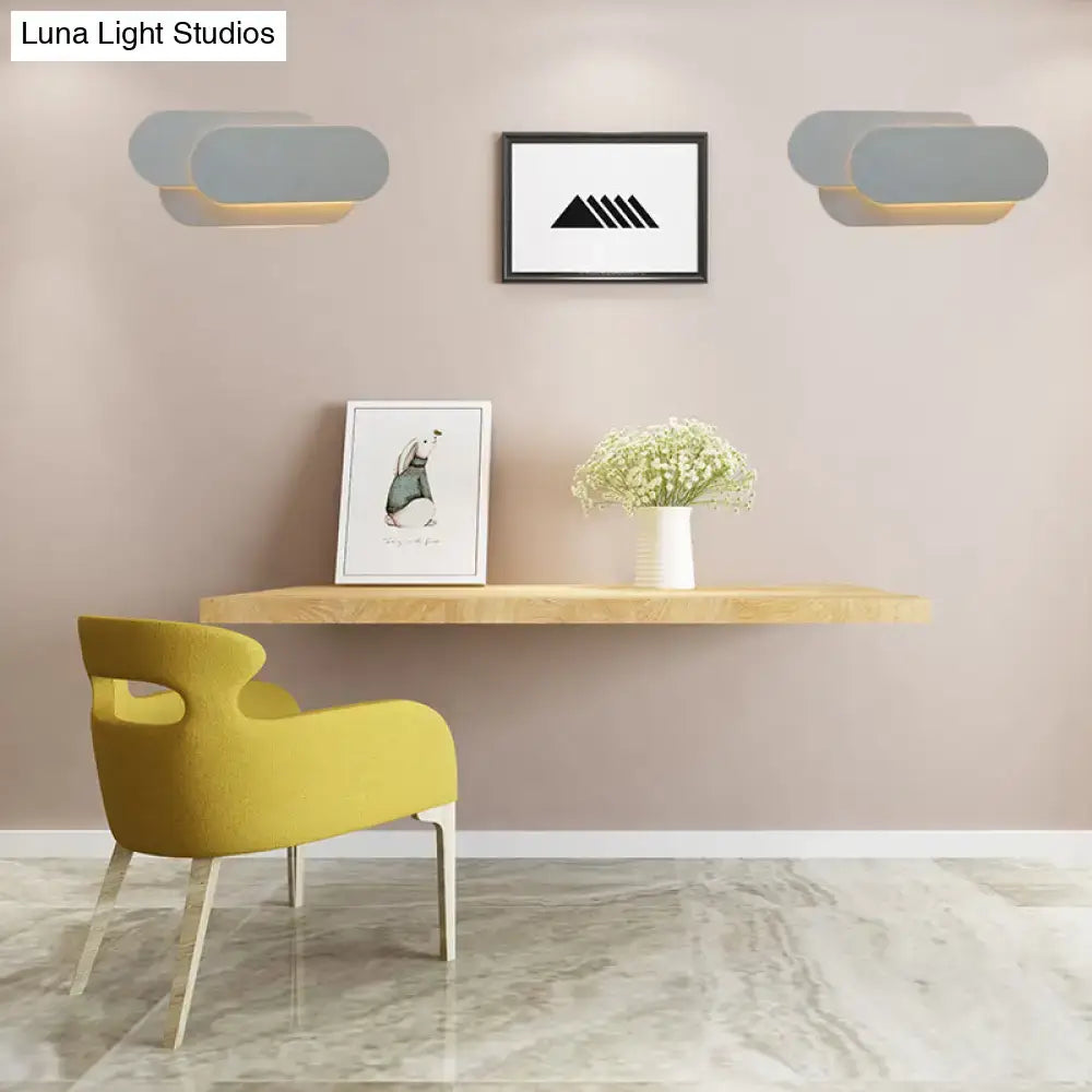Grey Oval Metal Sconce