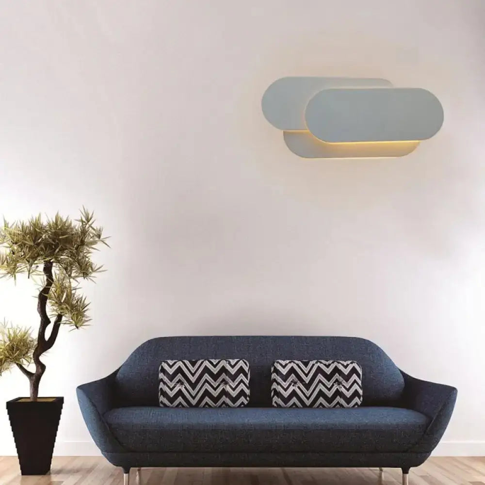 Grey Oval Metal Sconce