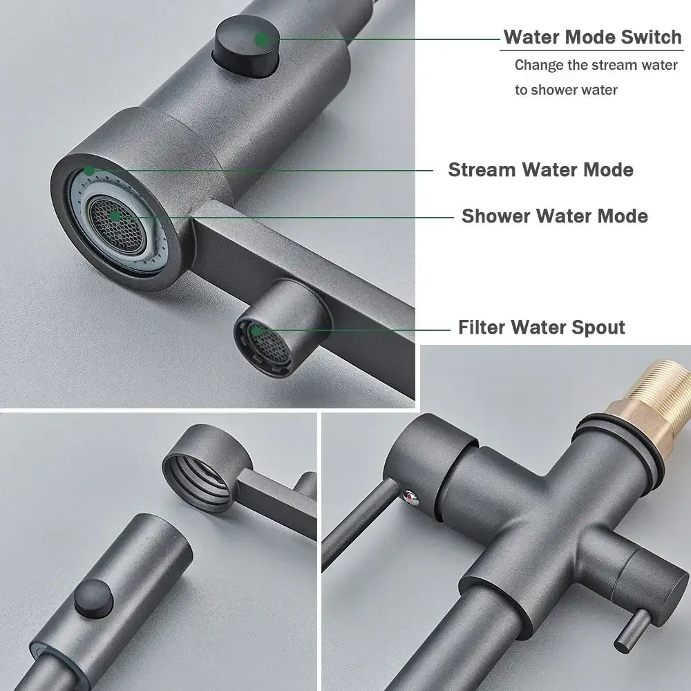 Gun Gray Spring Faucet