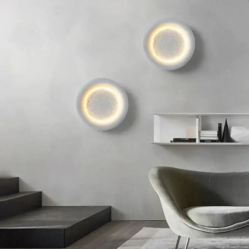 White Gypsum Wall Lamp for Cozy Bedroom Corner