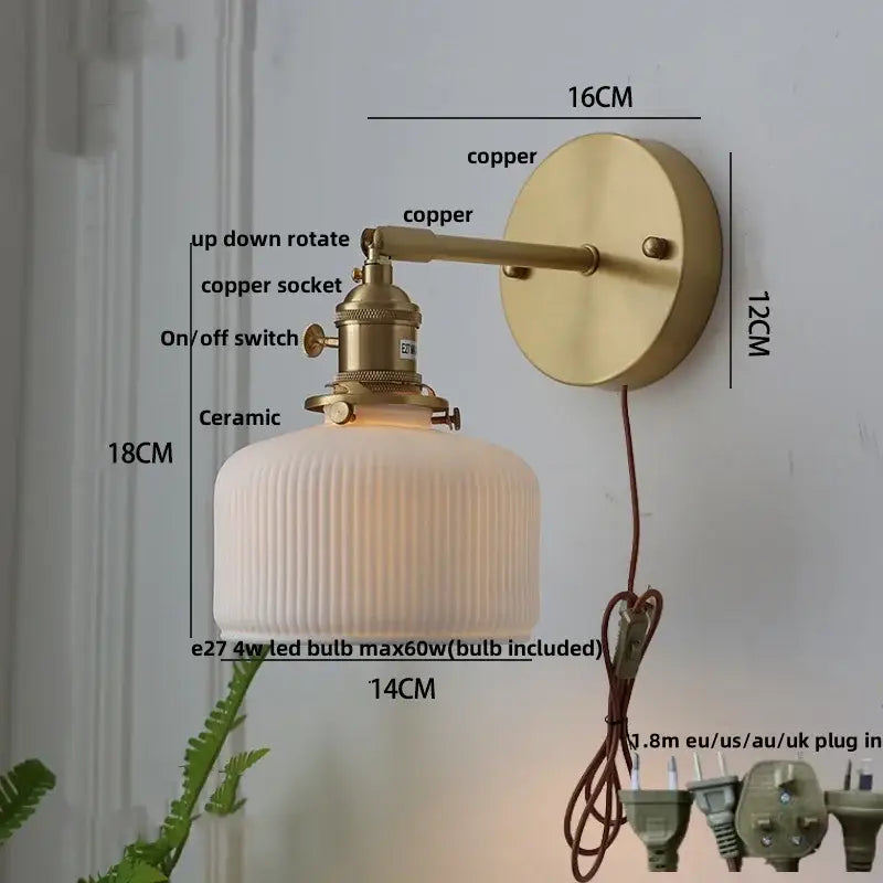 Copper Herringbone Wall Sconce