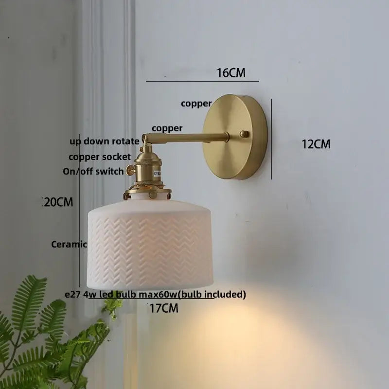 Copper Herringbone Wall Sconce