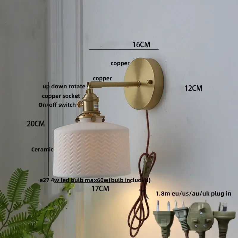 Copper Herringbone Wall Sconce