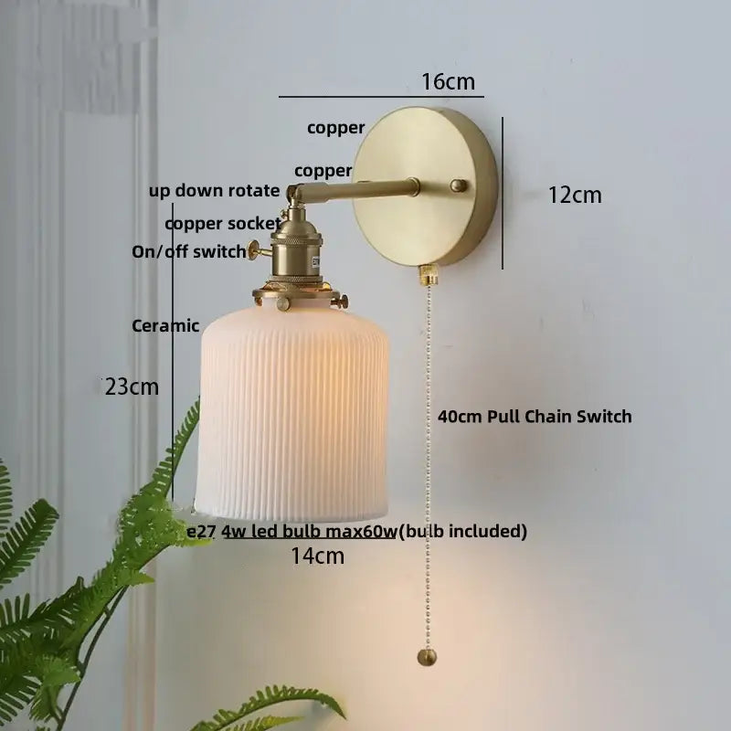 Copper Herringbone Wall Sconce