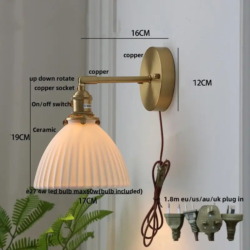 Copper Herringbone Wall Sconce